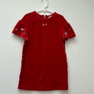 Rykiel enfant red velvet dress with gems size 6a